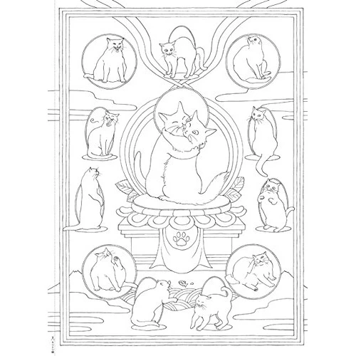 Healing Coloring Book: Neko Mandala 7 Healing Coloring Book: Neko Mandala - Image 5